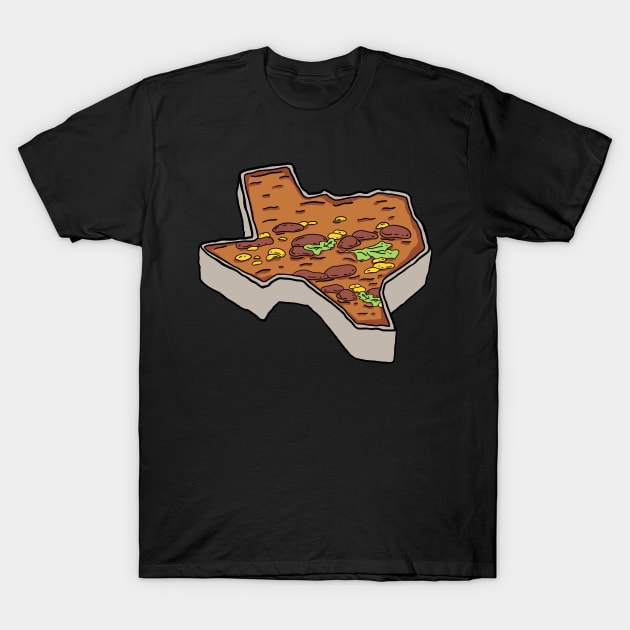 Chili con Carne Map Design for Texas Food Lovers T-Shirt by c1337s